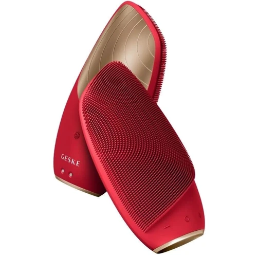 Электронная звуковая термощетка для лица GESKE Sonic Thermo Facial Brush 6в1 red (HB0634)