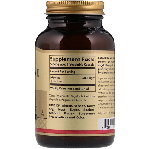Solgar L-Proline 500 mg 100 Vegetable Capsules: Тип Пролин