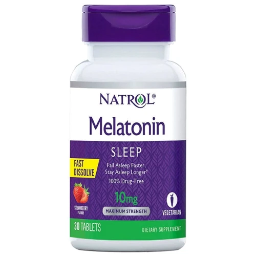 Natrol Melatonin 10 mg Fast Dissolve Мелатонин со вкусом клубники 30 таблеток