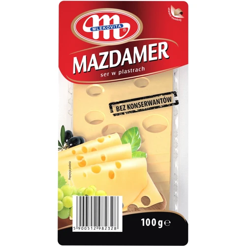 Сыр Mlekovita Маасдамер нарезка 100 г (5900512982328)