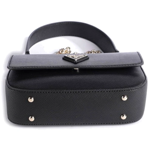 Женская сумка кросс боди GUESS ECO ELEMENTS CNVRTBL XBDY FLAP черная (HWEVG876721-BLA): Фактура Сафьяно, Матовая