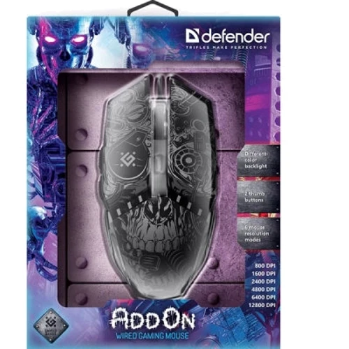Мышь Defender AddOn GM-702L USB Black (52702): Эргономика для правой руки