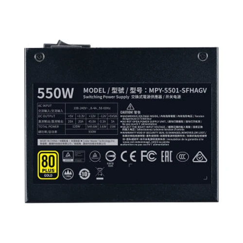 Блок питания Cooler Master V550 SFX Gold (MPY-5501-SFHAGV): Вентилятор нижней стенки 1x92 мм