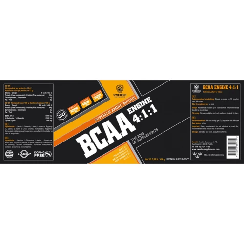 Аминокислота для спорта Swedish Supplements BCAA Engine 4:1:1 400 g /30 servings/ Kiwi Pear: Вкус Груша, Киви
