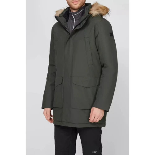 Парка CMP Man Parka Fix Hood (31K2997-F959) 54 зелена зима з капюшоном зі штучним хутром: Фасон Прямий