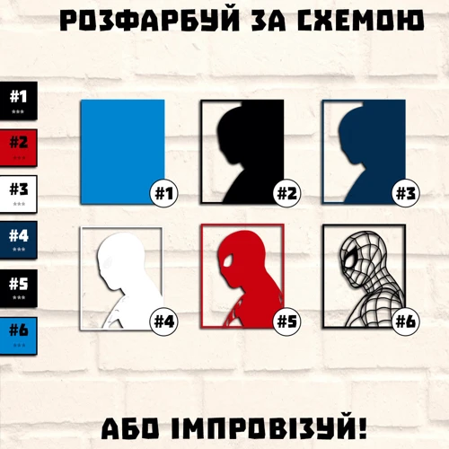 Деревянная картина-раскраска Wortex Woods Постер Человек Паук 35х28 (3DP40009)