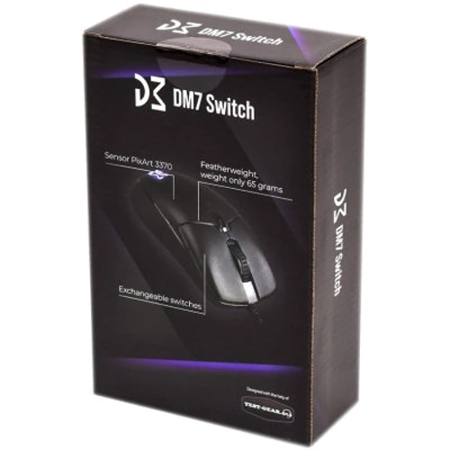Мышь Dream Machines DM7 Switch Kailh PA 3370 Black (DM7_SWITCH): Вес 75 г