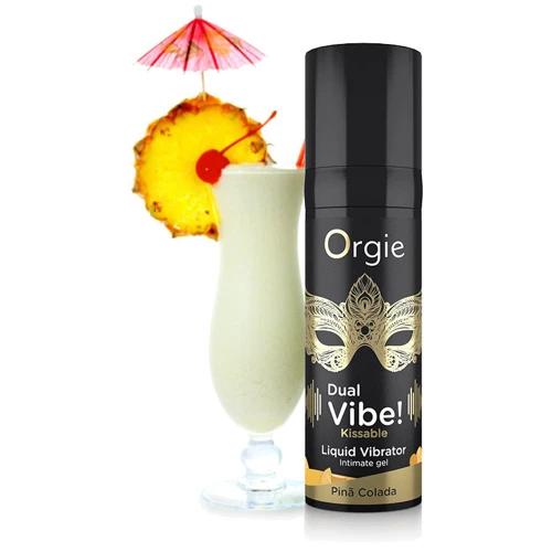 Жидкий вибратор Orgie Dual Vibe! Pina Colada Kissable Liquid Vibrator, 15 мл