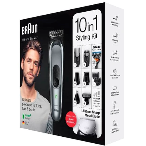 Машинка для стрижки (тример) Braun MGK 7221: Зона застосування Для усов, Для тела, Для носа, Для головы, Для бровей, Для бороды