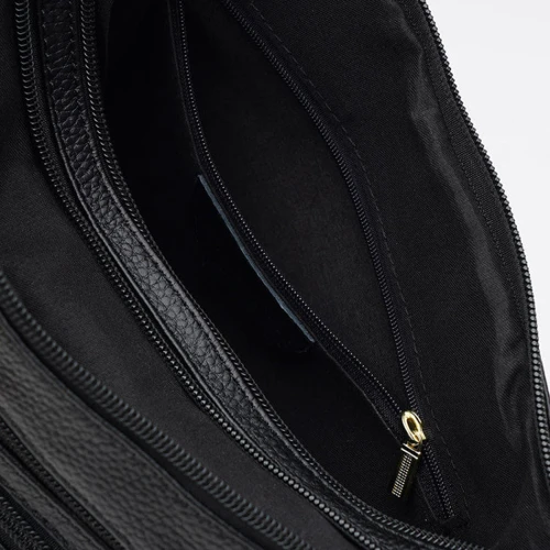 Женская сумка через плечо Keizer черная (K16008bl-black): Тип ручки Без ручки, Плечевой ремень