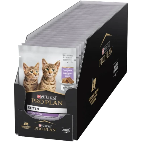 Влажный корм для котят Pro Plan Kitten Healthy Start с индейкой. Кусочки в паштете 26х75 г (8445290178862)