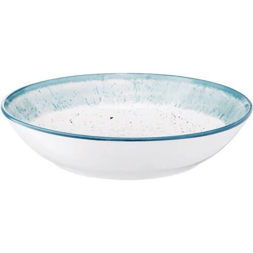 Тарілка супова Ardesto Siena 20 см порцелянова Біло-блакитний (AR2920SWB)