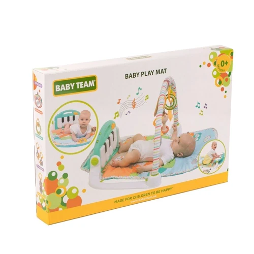 Развивающий коврик музыкальный Baby Team (8567): Особенности музыкальное сопровождение, игровые дуги