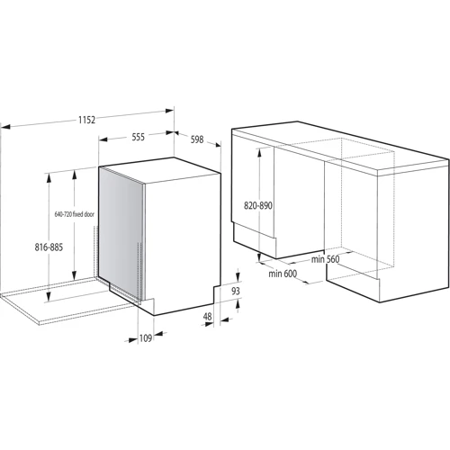 Встраиваемая посудомоечная машина Gorenje GV643D90: Вместимость (комплектов) 16