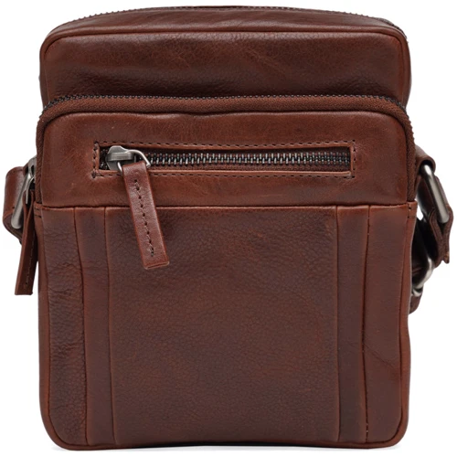 Мужская сумка через плечо Ricco Grande коричневая (1FSL-931-brown): Фактура Матовая, Зернистая