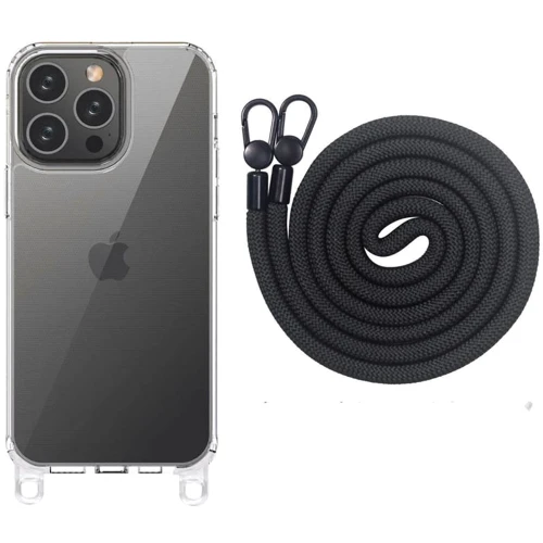 Чехол для iPhone Epic TPU Transparent with Straps Black for iPhone 13 Pro Max