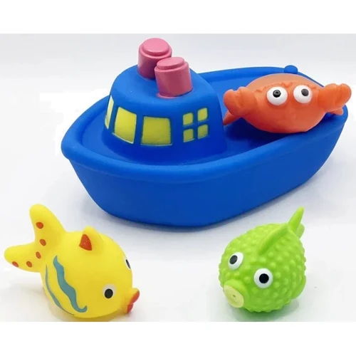 Набір для купання Bibi Toys Кораблик та морські жителі 4 шт (761049BT)