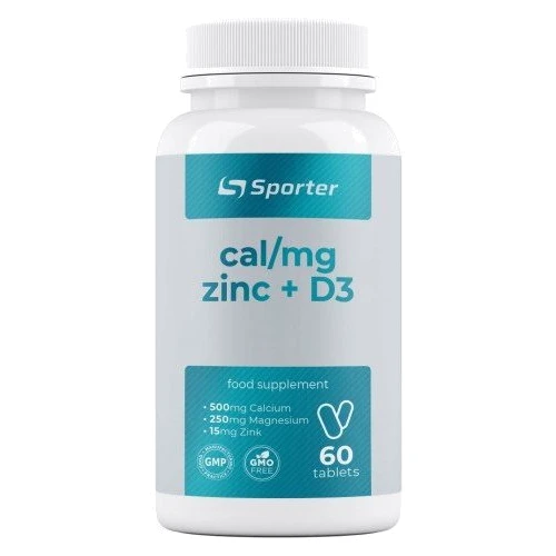 Sporter Calcium + Magnesium + Zinc + D3 Кальцій, Магній, Цинк D3 60 таблеток