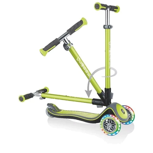 Самокат Globber серии ELITE DELUXE зеленый, колеса с подсветкой, до 50кг, 3+, 3 колеса: Количество колес 3