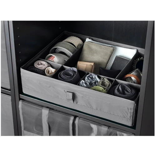 Коробка з перегородками ІКЕА SKUBB 44х34х11 см темно-сіра (50400005)