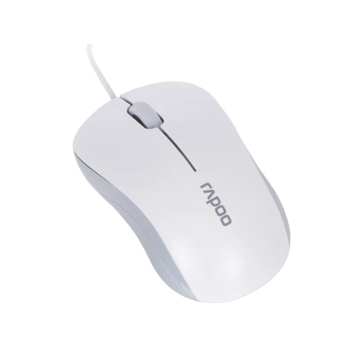 Мышь RAPOO N1130-Lite USB, белая: Длина кабеля 1,2 м