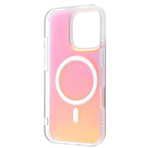 Чехол для iPhone WAVE Matte Gradient Colors with Magnetic Ring Pink/Purple for iPhone 16 Pro Max: Материалы Силикон