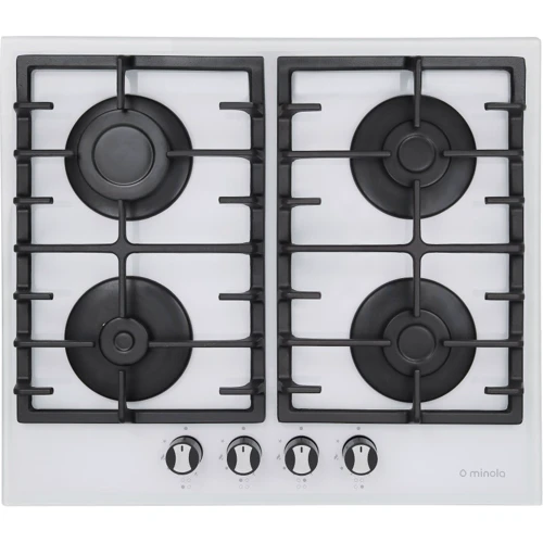 Варильна поверхня газова Minola MGG 61425 WH: Робоча поверхня скло (загартоване)