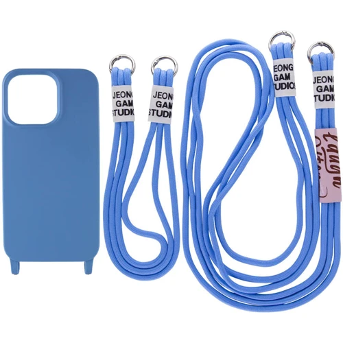 Чехол для iPhone TPU Case two straps California Cosmos Blue for iPhone 13 Pro