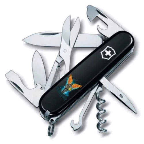 Мультитул Victorinox Climber Ukraine 91мм/14функцій/чорний /Ангел ЗСУ (1.3703.3_T1061u)