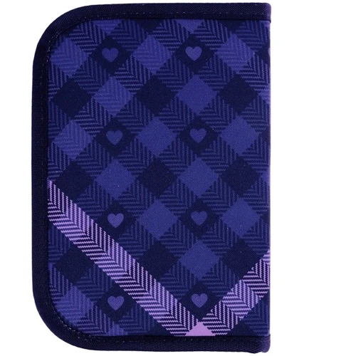 Пенал Kite без наполнения 1 отделение 1 отворот 621 Check and Hearts (K24-621-1): Материал Полиэстер