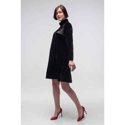 Платье FLFashion Соната ТПС 2851 46-48 черное повседневное до середины бедра: Вид Повседневные платья