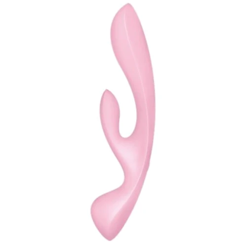 Двусторонний вибратор-кролик Satisfyer Triple Oh Pink, 3 мотора, рукоятка-массажер