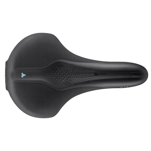 Седло Selle Royal SCIENTIA M3 Moderate, 3D skingel, обивка Black gummy/Black mokka, 289х178мм, 465г, рейлы сталь + Curva suspension, unisex, чёрное: Материал рейки Сталь