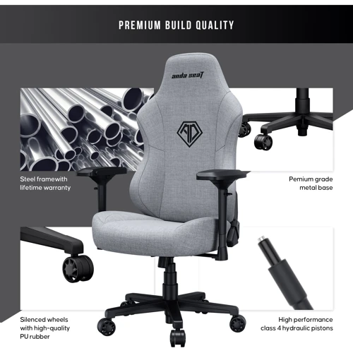 Кресло игровое Anda Seat Phantom 3 Pro Size L Grey Fabric (AD18YC-06-G-F) фото 4