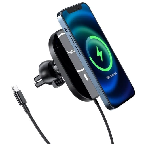 Держатель Hoco Car Holder Air Ven iDeal MagSafe Wireless 15W Black (CA90) for iPhone 16 I 15 I 14 I 13 I 12 series : Совместимость Apple