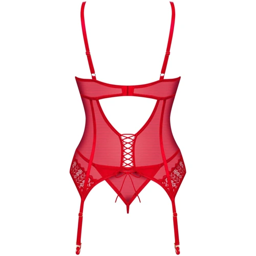 Корсет Obsessive Ingridia corset & thong, XL/2XL