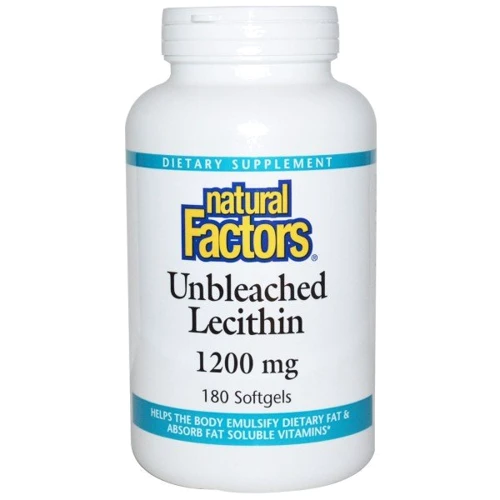 Natural Factors Unbleached Lecithin 1200 mg невибіленими лецитин 180 гелевих капсул