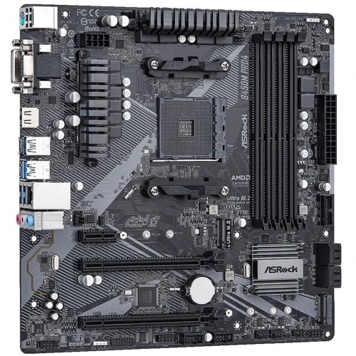 ASRock B450M PRO4 R2.0: Разъемы на задней панели USB 2.0, USB Type-C, USB 3.2 Gen 1, USB 3.2 Gen 2
