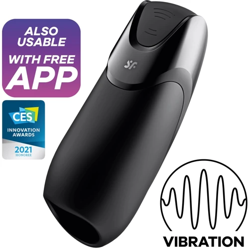 Смарт-мастурбатор с вибрацией Satisfyer Men Vibration+, 2 мотора, 14 режимов, водонепроницаемый