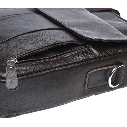 Мужская сумка через плечо Borsa Leather коричневая (K18863-brown): Фактура Матовая, Гладкая
