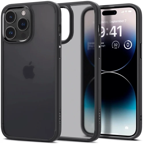 Чехол для iPhone Spigen Ultra Hybrid Frost Black (ACS06709) for iPhone 15 Pro: Материалы поликарбонат и полиуретан
