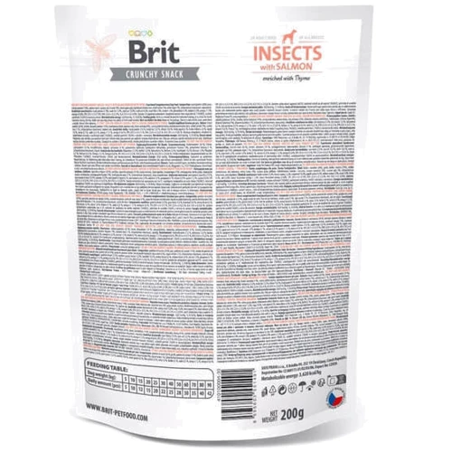 Лакомства для собак Brit Care Dog Crunchy Cracker Insects with Salmon для чувствительного пищеварения насекомые, лосось и тимьян 200г (8595602551491): Тип Снеки