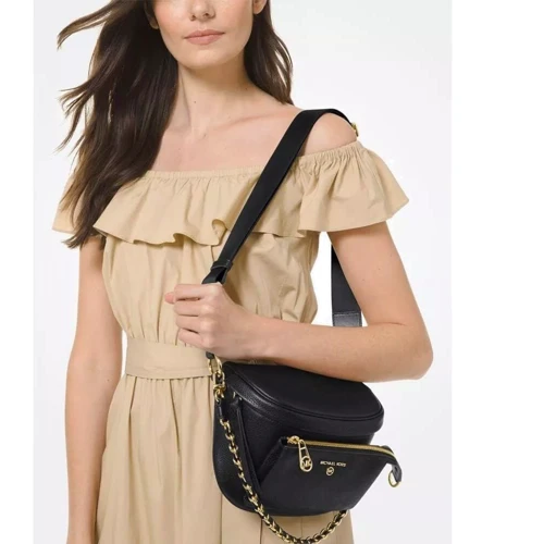 Женская поясная сумка Michael Kors Slater MD Sling Pack MSGR черная (30T0G04M6L001): Тип ручки Поясной ремень, Плечевой ремень, На цепочке