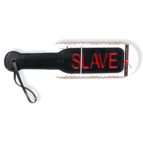 Шлепалка Пикантные Штучки с рельефной надписью SLAVE, черный