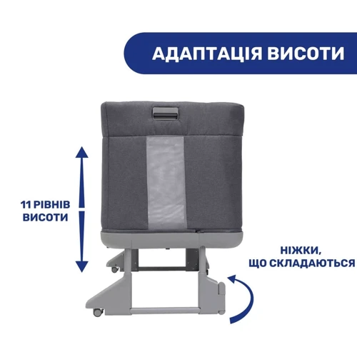 Ліжечко Chicco Next2Me Forever 3 в 1 чорне з сірим (79650.04): Матеріал пластик