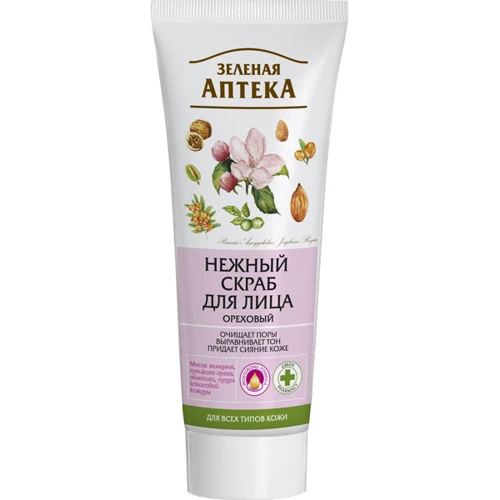 Зеленая Аптека Нежный скраб для лица ореховый 75 ml