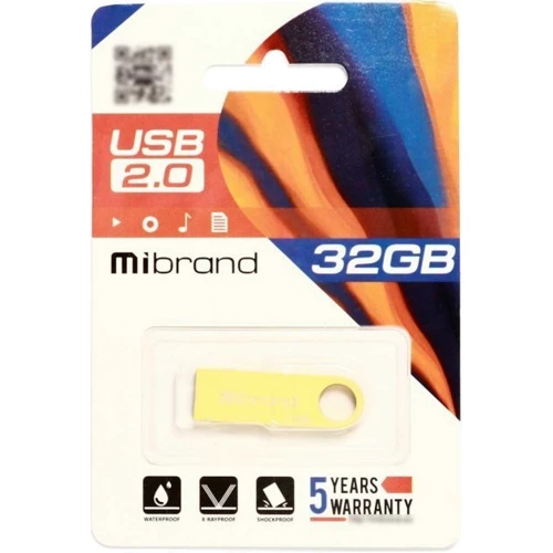USB-флешка Mibrand 32GB Puma Gold USB 2.0 (MI2.0/PU32U1G): Объем памяти 32 GB