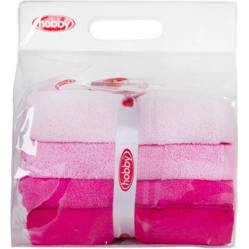 Полотенце HOBBY RAINBOW Pembe набор фуксия 70x140 см 4 шт. (8698499303973): Тип набор полотенец