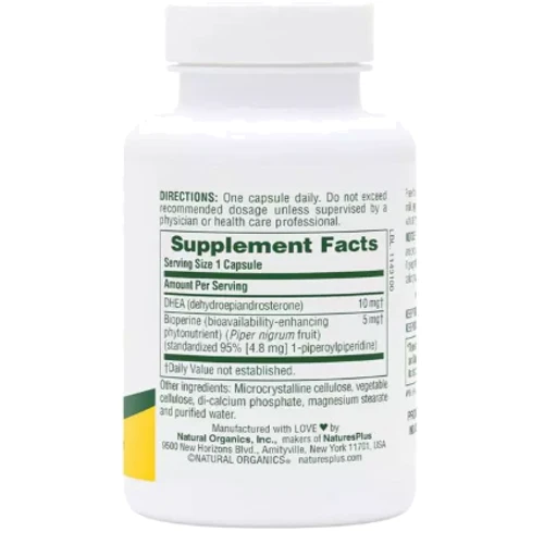Natures Plus DHEA-10 With Bioperine Дегидроэпиандростерон с биоперином 10 мг 90 Вегетарианских Капсул: Форма выпуска Капсулы