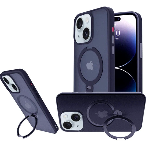 Чохол для iPhone Mobile Case Metal Buttons with MagSafe HQ Ring Dark Blue для iPhone 14 / 13